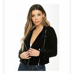 Forever 21 Velour Moto Jacket